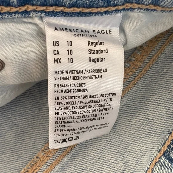 American Eagle Super High Rise Baggy Wide Leg Jeans Women’s 10 - Picture 5 of 7